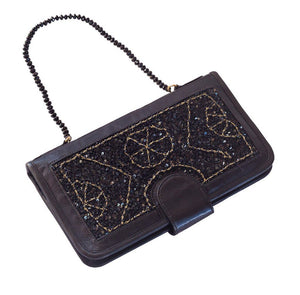 Elizabeth Patterson Classic Clutch in Black with Spinel and Black Agate - Blumera