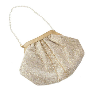 Elizabeth Patterson Small Purse in Creme with Mother of Pearl and Swarovski Crystal - Blumera