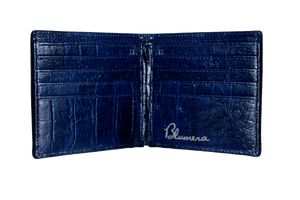 Midnight Blue Croco Leather Wallet - Blumera