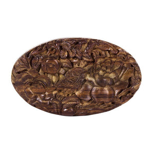 Oval Sonokeling Wood Carved Clutch - Limited Edition - Blumera