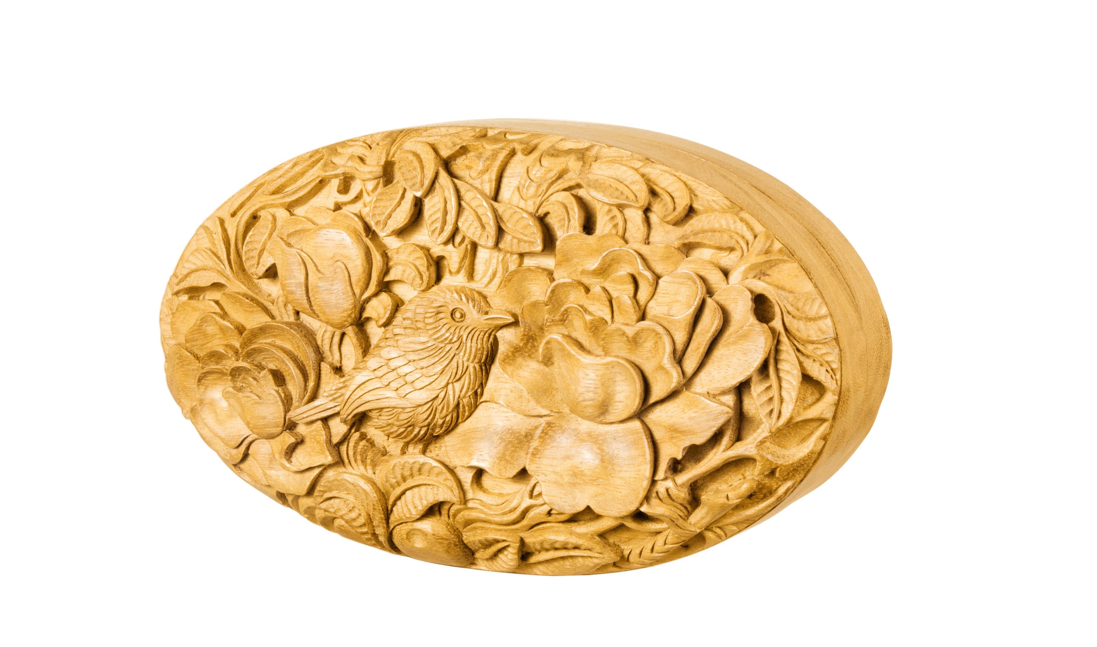 Oval Wood Carved Clutch - Sustainable Jackfruit Wood - Blumera