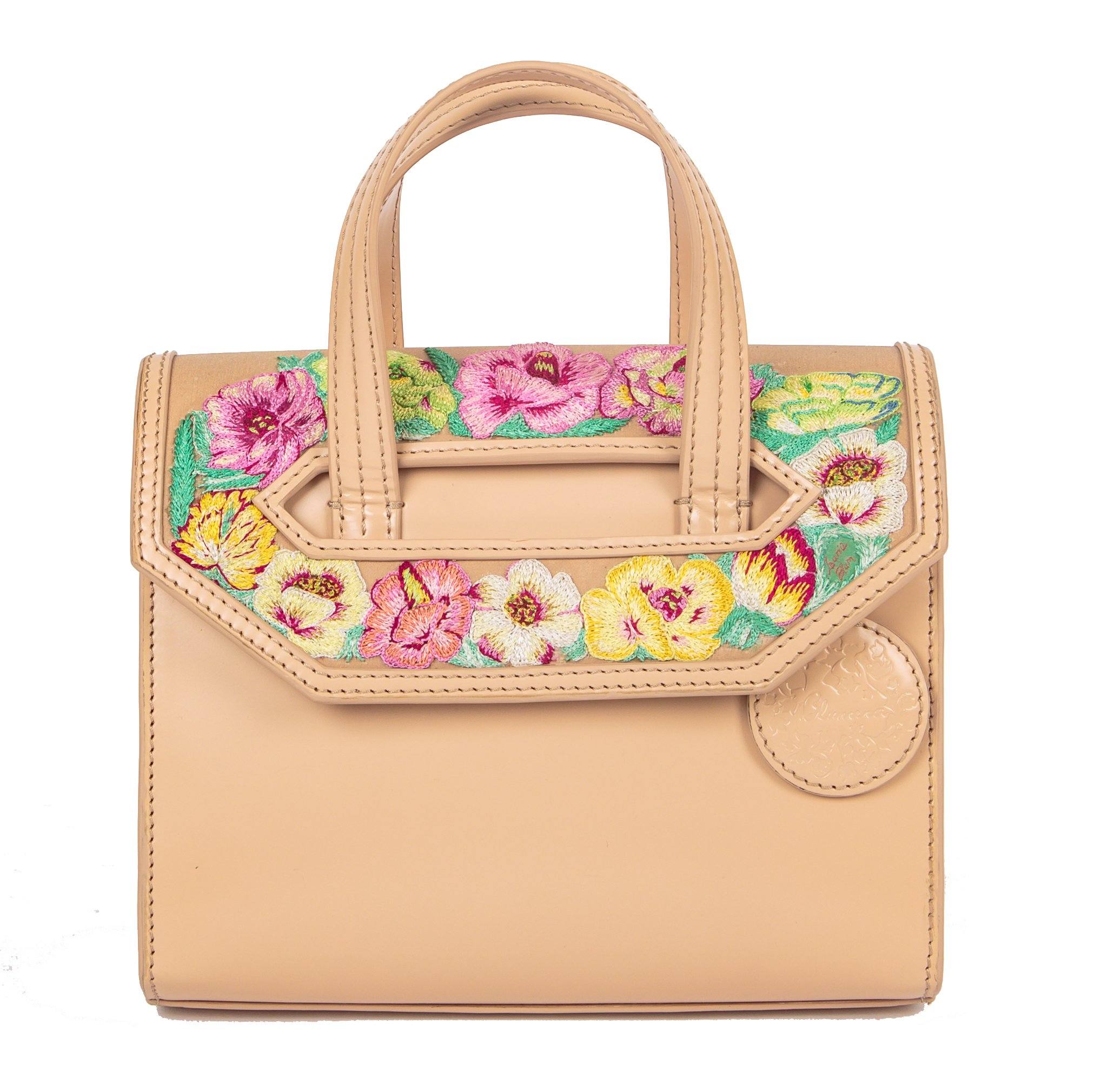 Poppies! Beige Mini Satchel - Blumera