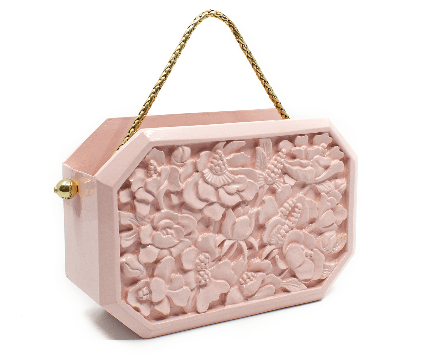Poppies Octagon Clutch in Lacquered Blush Blumera 