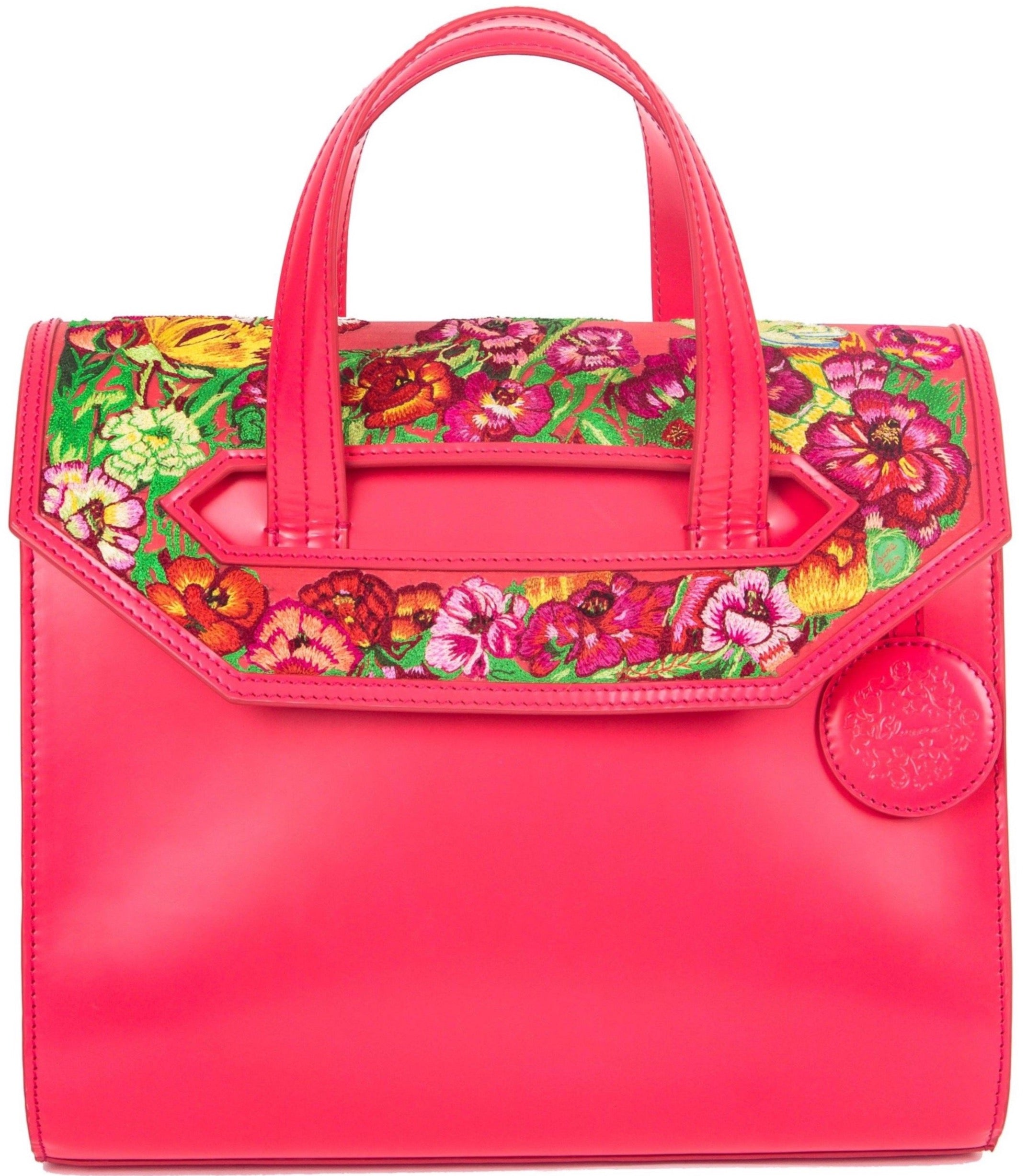 Poppies! Pink Large Satchel - Blumera