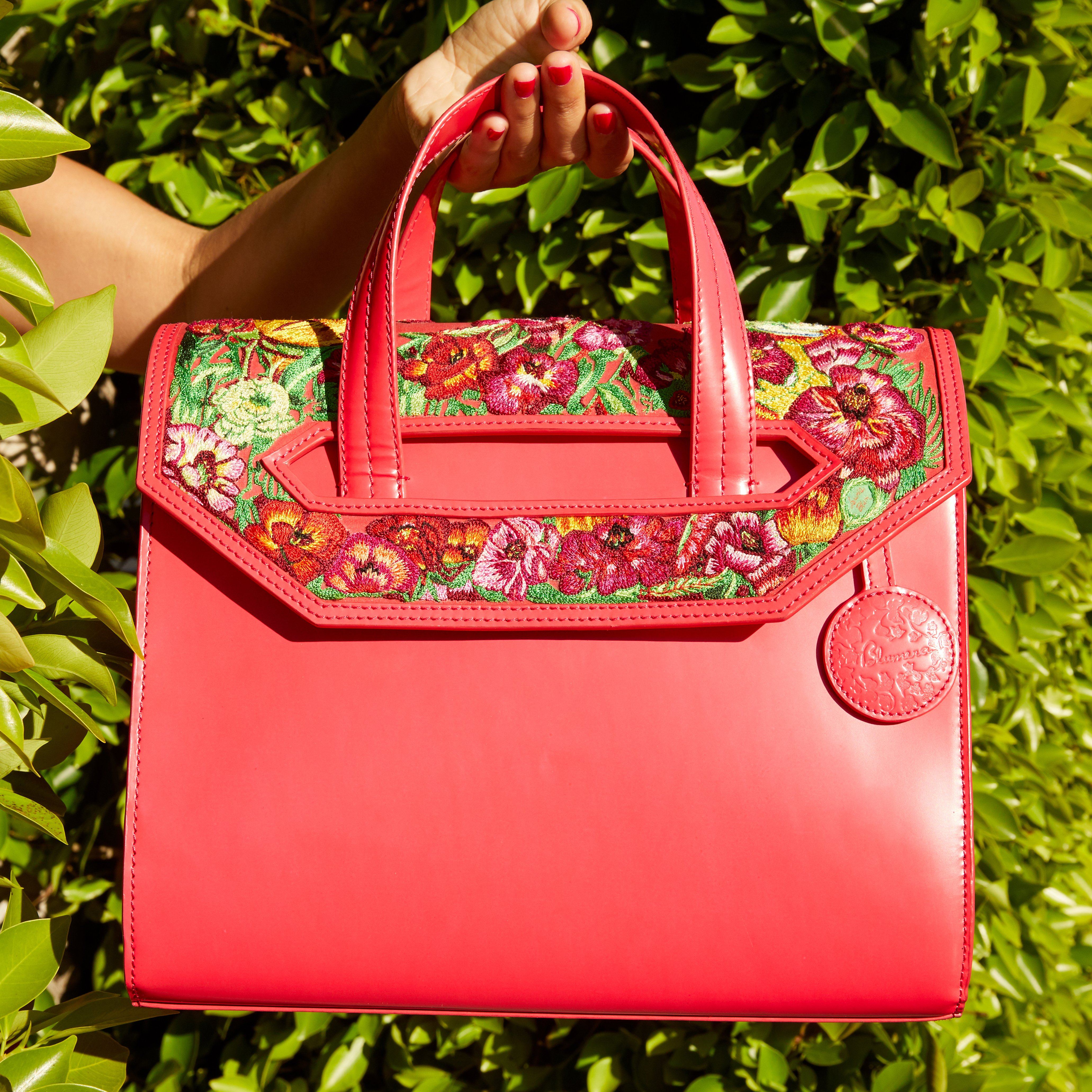 Poppies! Pink Large Satchel - Blumera