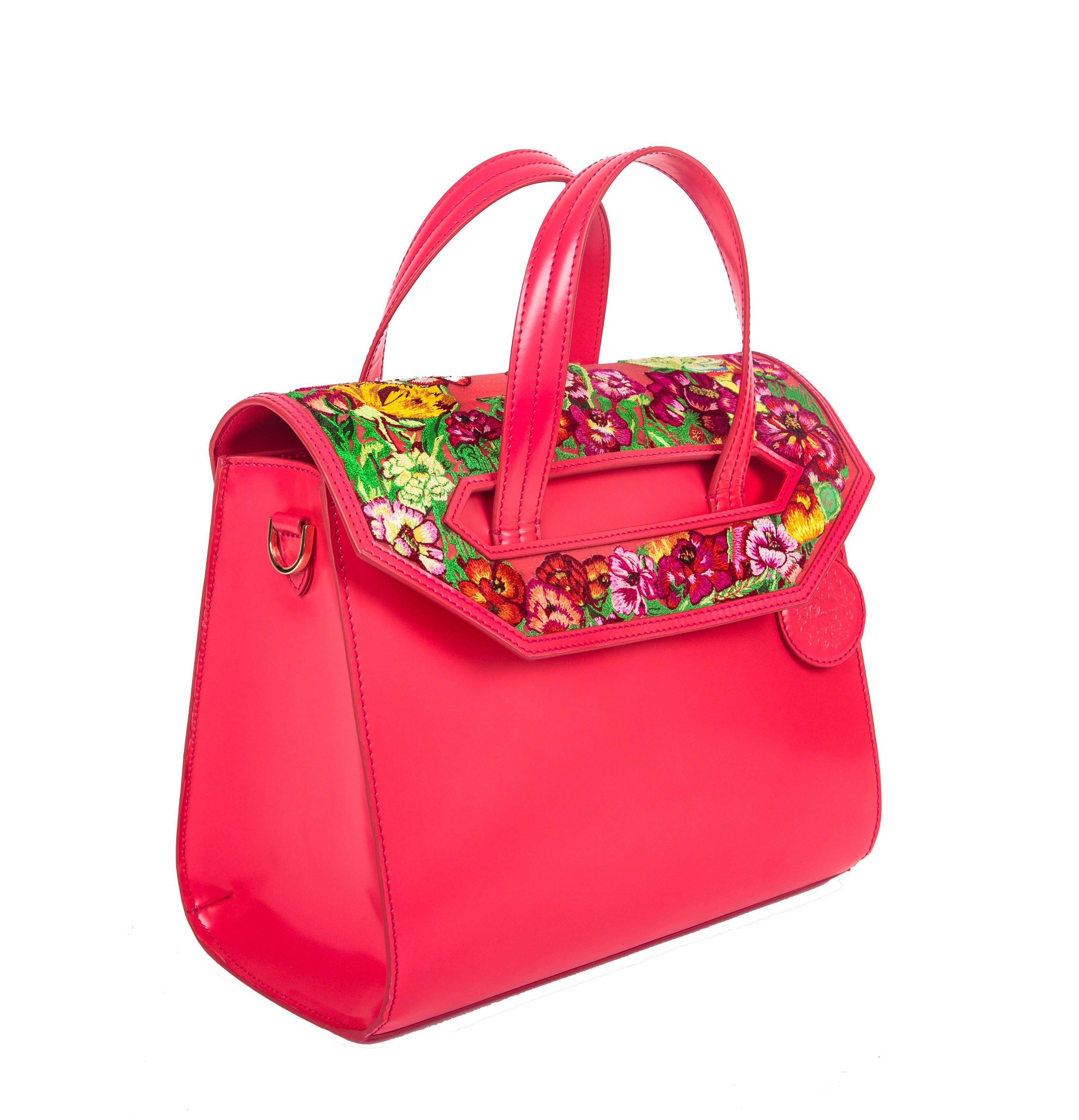 Poppies! Pink Large Satchel - Blumera