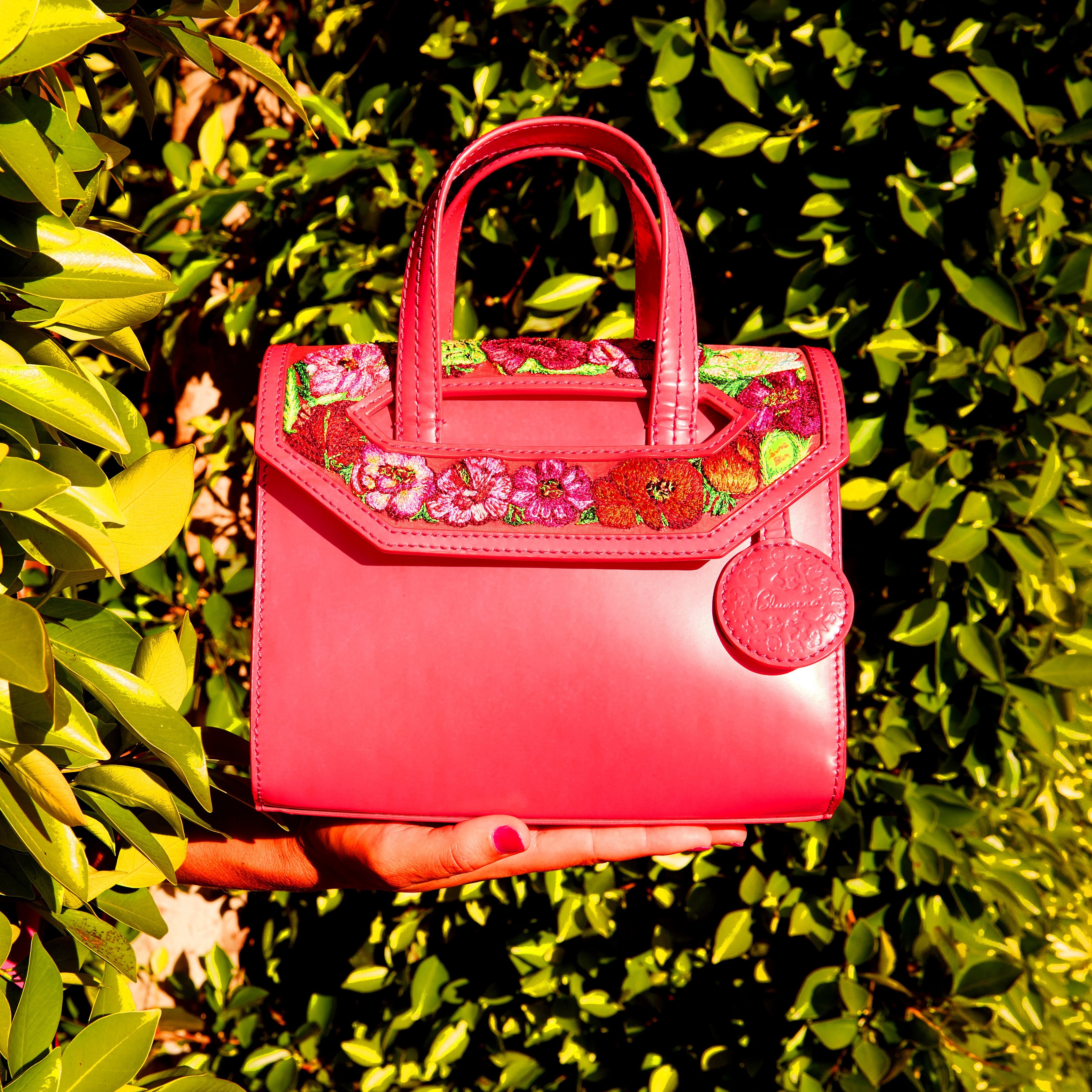 Poppies! Pink Mini Satchel - Blumera