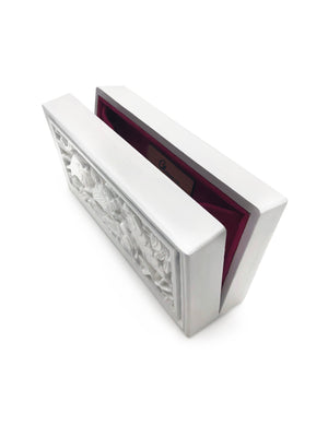 Rectangle Lacquered Hand-Carved Rose and the Nightingale Blumera 