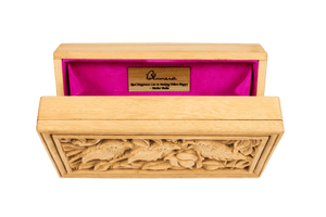 Rectangle Wood Carved Clutch - Sustainable Jackfruit Wood - Blumera